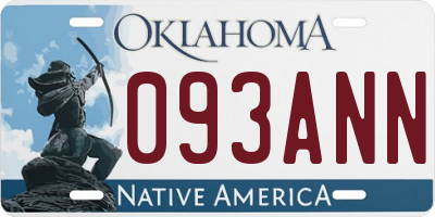 OK license plate 093ANN