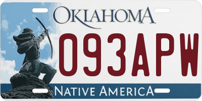 OK license plate 093APW