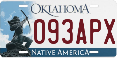 OK license plate 093APX