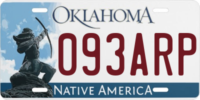 OK license plate 093ARP