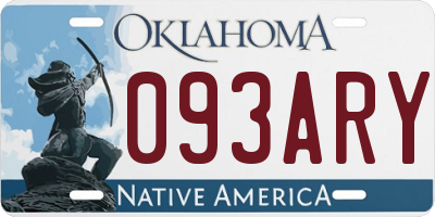 OK license plate 093ARY