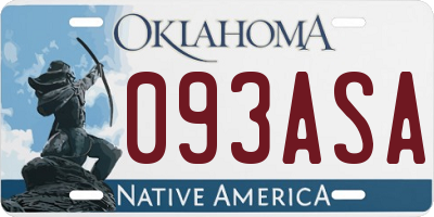 OK license plate 093ASA