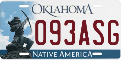 OK license plate 093ASG