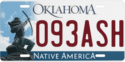 OK license plate 093ASH