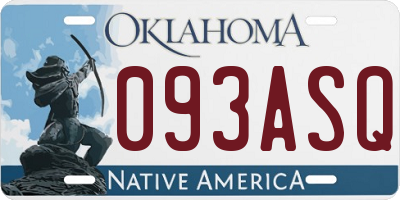 OK license plate 093ASQ