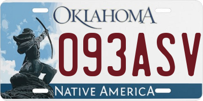 OK license plate 093ASV
