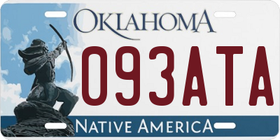 OK license plate 093ATA
