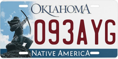 OK license plate 093AYG