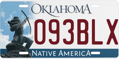 OK license plate 093BLX