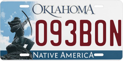 OK license plate 093BON