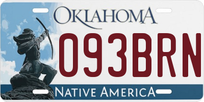 OK license plate 093BRN