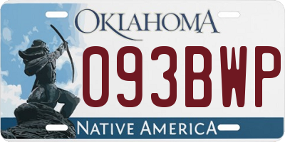 OK license plate 093BWP