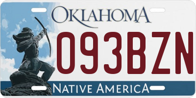 OK license plate 093BZN