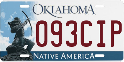 OK license plate 093CIP