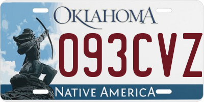 OK license plate 093CVZ