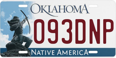 OK license plate 093DNP