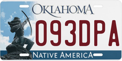 OK license plate 093DPA