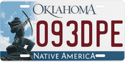OK license plate 093DPE