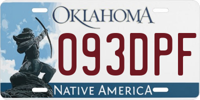 OK license plate 093DPF