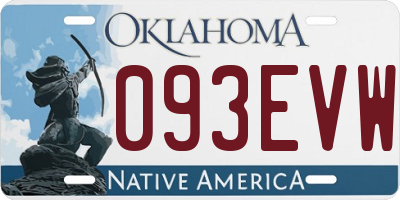 OK license plate 093EVW
