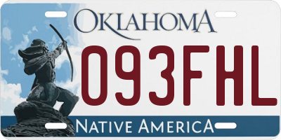 OK license plate 093FHL