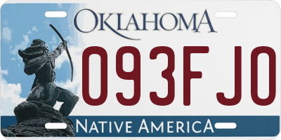 OK license plate 093FJO