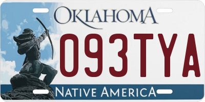 OK license plate 093TYA