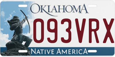OK license plate 093VRX