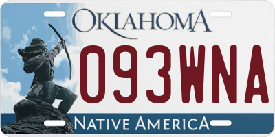 OK license plate 093WNA