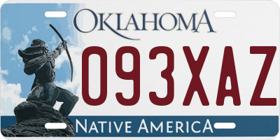 OK license plate 093XAZ