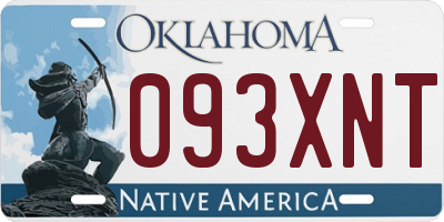 OK license plate 093XNT