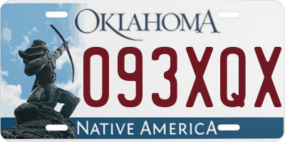 OK license plate 093XQX