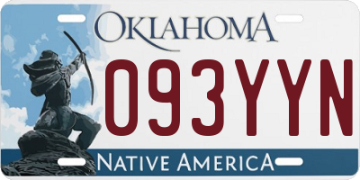 OK license plate 093YYN