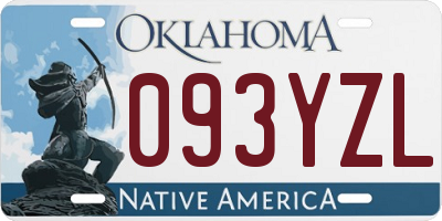 OK license plate 093YZL