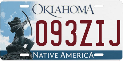 OK license plate 093ZIJ