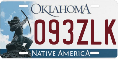 OK license plate 093ZLK