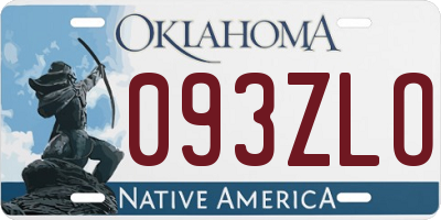 OK license plate 093ZLO