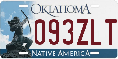 OK license plate 093ZLT