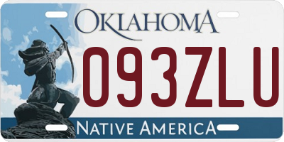 OK license plate 093ZLU