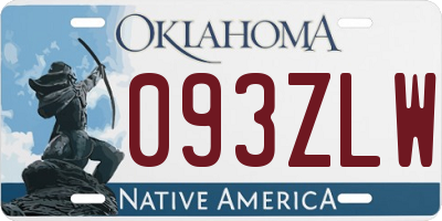OK license plate 093ZLW