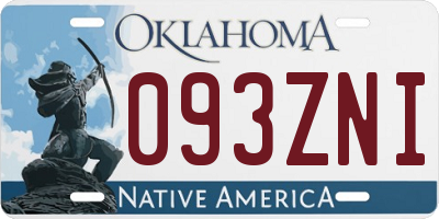 OK license plate 093ZNI