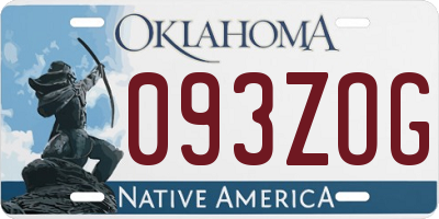 OK license plate 093ZOG