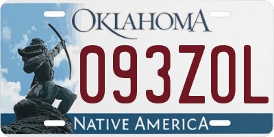 OK license plate 093ZOL