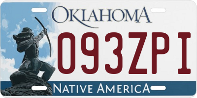 OK license plate 093ZPI