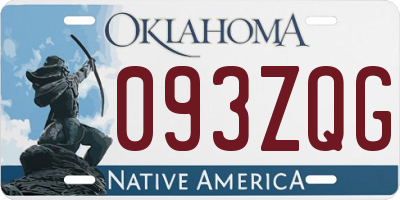 OK license plate 093ZQG