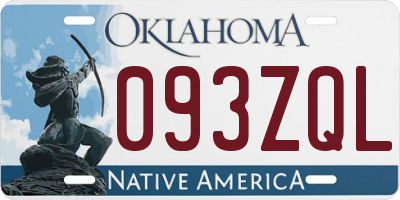 OK license plate 093ZQL