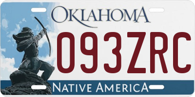 OK license plate 093ZRC
