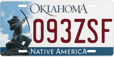 OK license plate 093ZSF