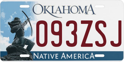 OK license plate 093ZSJ