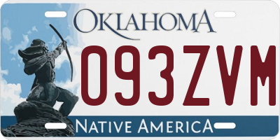 OK license plate 093ZVM